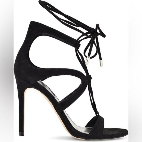 NINE WEST 10M Strappy Stilettos Sandal Ankle Wrap Heeled Dress high heel…shoes - Picture 3 of 11